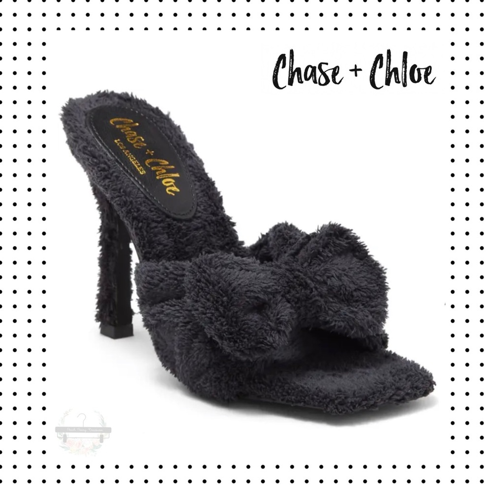 NEW CHASE AND CHLOE - Amelie Fleece Spike Sandal 7 - Picture 1 of 15